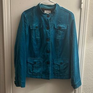 Covington Teal Button-Front Utility Jacket